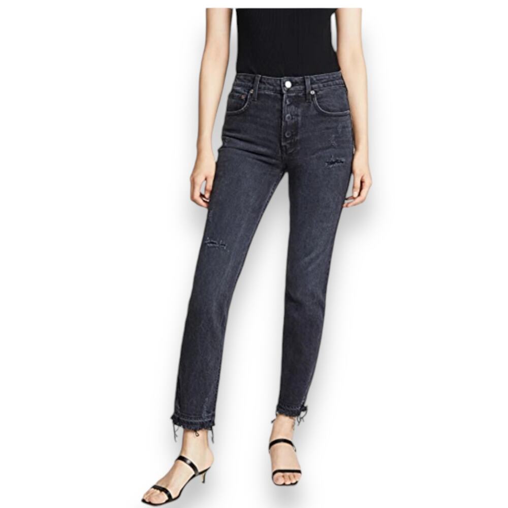 Trave Constance Road to Nowhere‎ Black Straight Leg Jeans Button Fly Women’s 28